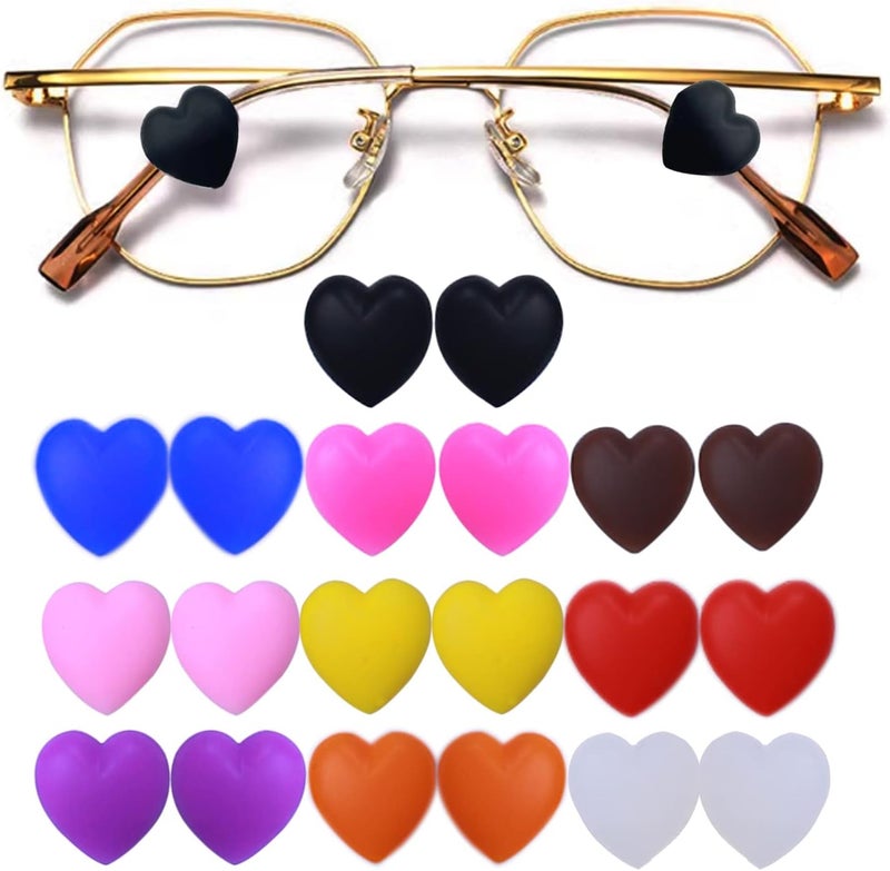 KECHIO Eyeglasses Ear Grip Heart-Shaped Silicone Retainers Soft Ear Hooks Anti-Slip Holder Eyeglasses Stopper - Image 1
